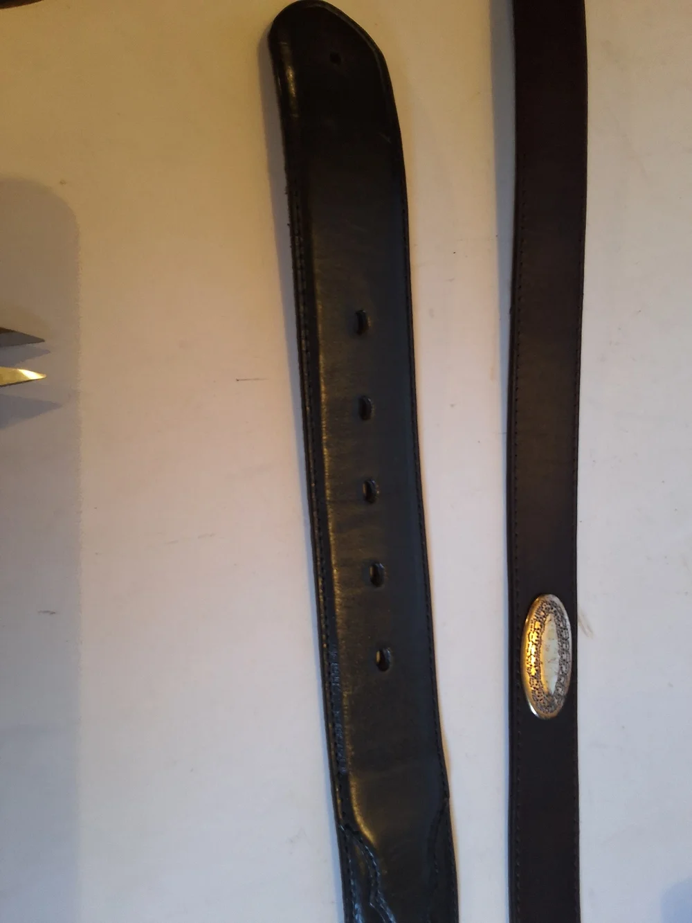 Black Western Leather Belt with Silver Conchos